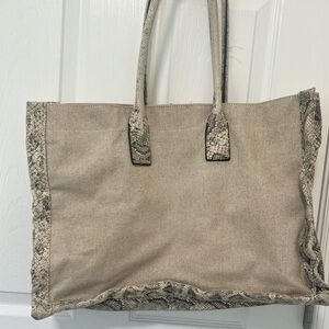 Snakeskin work tote bag